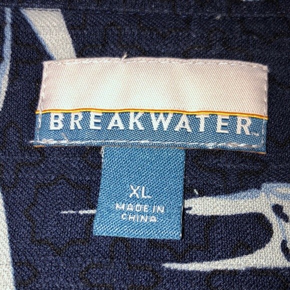 Breakwater Short Sleeve Hawaiian Palm Shirt Sz XL - Picture 7 of 11